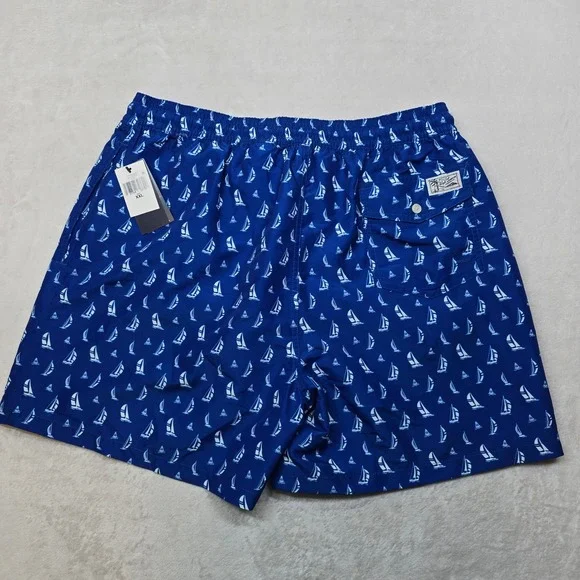 Polo Ralph Lauren‎ Nautical Swim Trunks Mens 2XL Blue Blackwatch Sail NEW